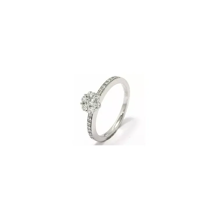 Briljant ring in 14 karaat witgoud 0,41 ct