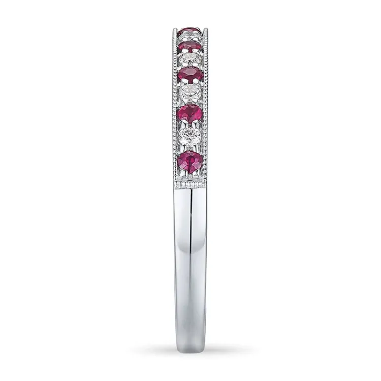 rode robijn ring in 14 karaat witgoud 0,08 ct 0,17 ct