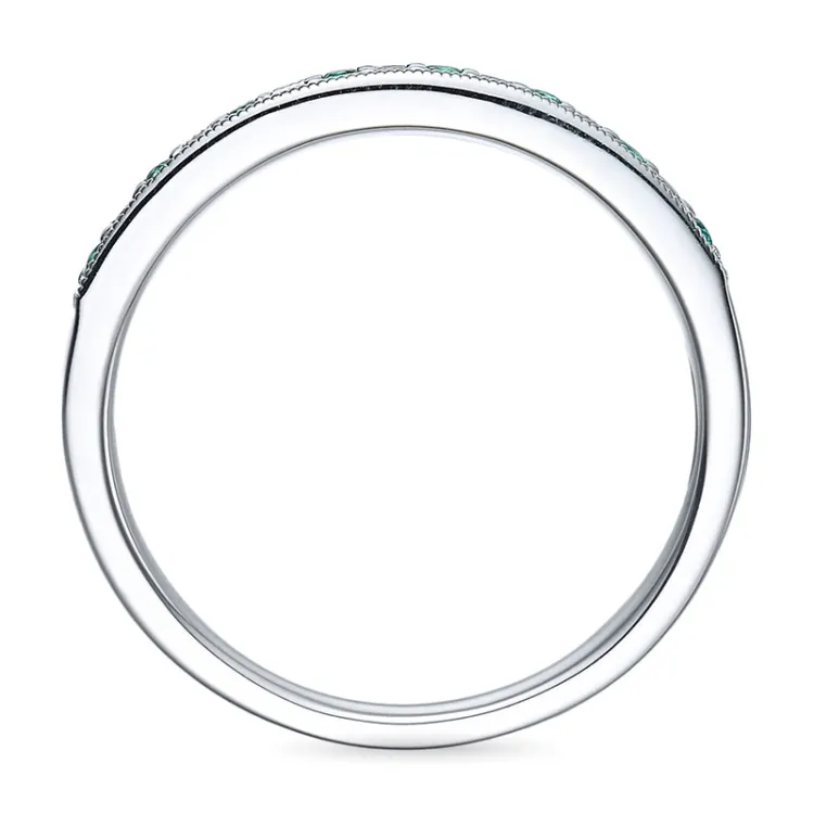smaragd ring in 14 karaat witgoud 0,08 ct 0,10 ct