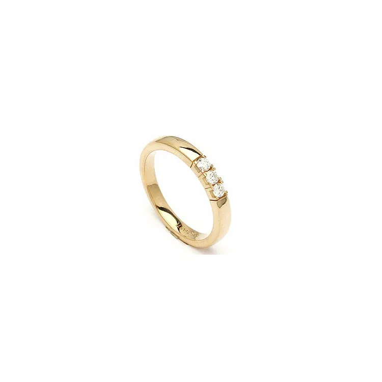 mémoire ring in 14 karaat goud 3 x 0,05 ct