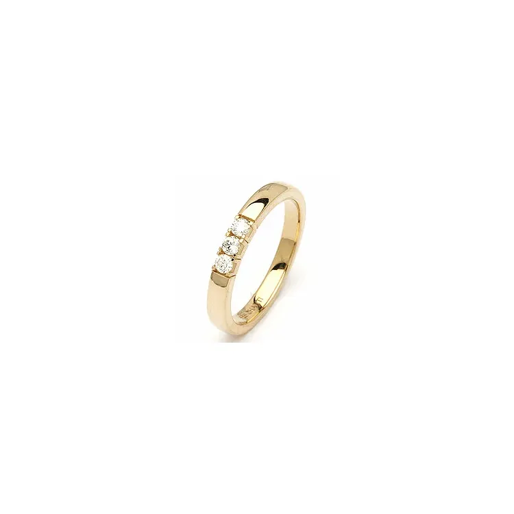 mémoire ring in 14 karaat goud 3 x 0,05 ct