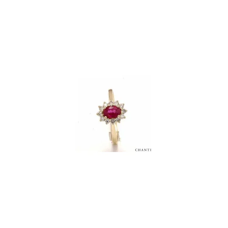 Rozetring in 14 karaat goud 0,26 ct 0,63 ct
