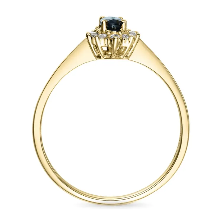 saffier rozetring in 14 karaat goud 0,11 ct 0,35 ct
