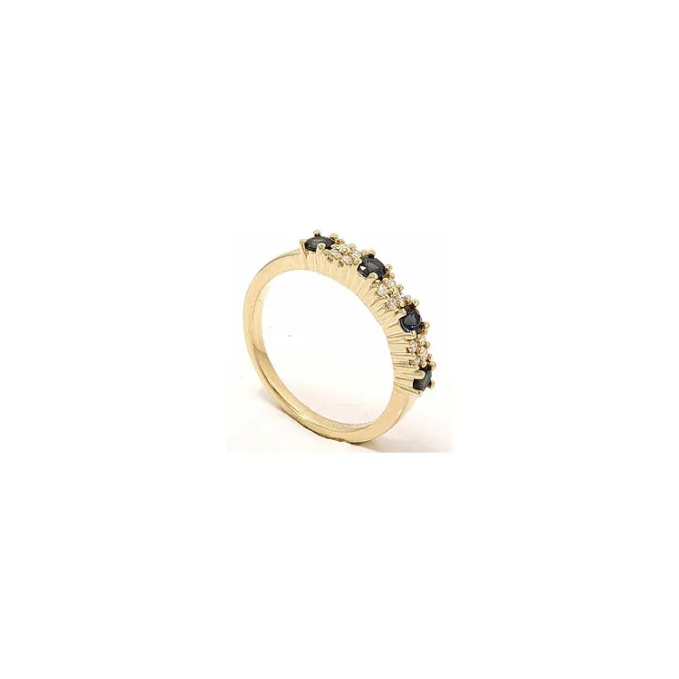 saffier diamant ring in 14 karaat goud 0,12 ct 