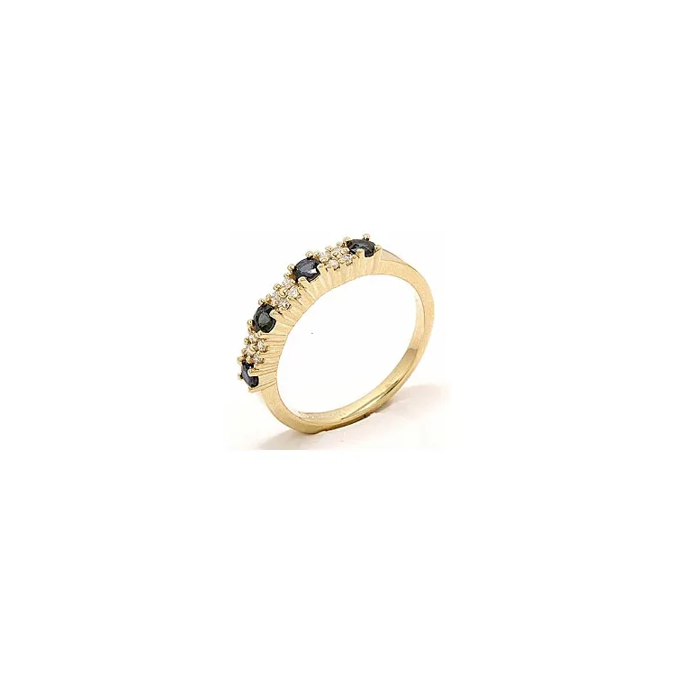 saffier diamant ring in 14 karaat goud 0,12 ct 