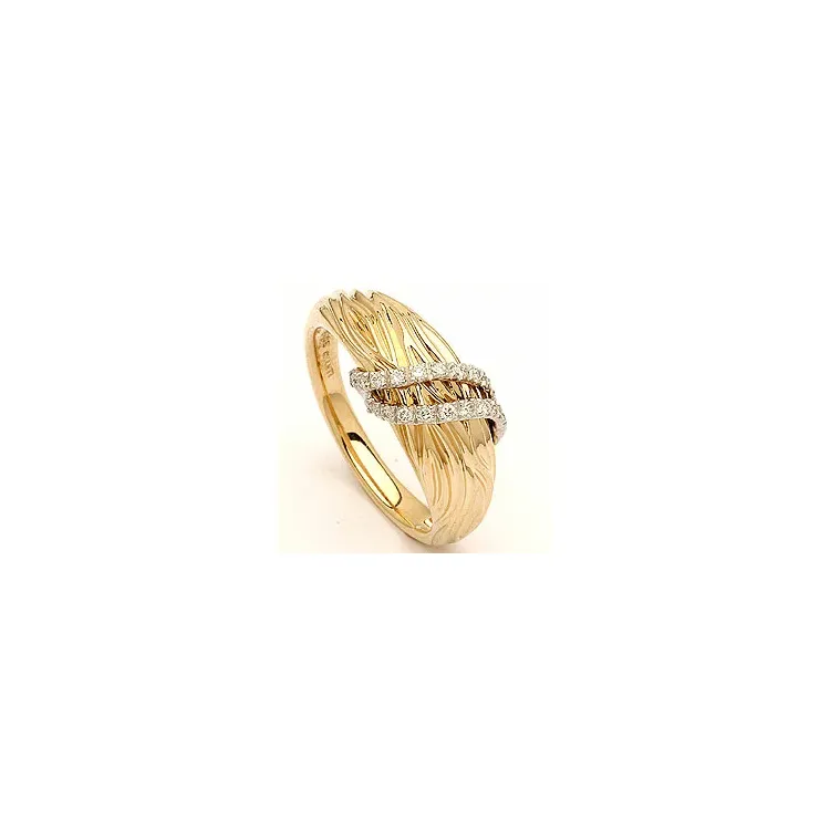 ontwerper  diamant ring in 14 karaat goud-en witgoud 0,13 ct
