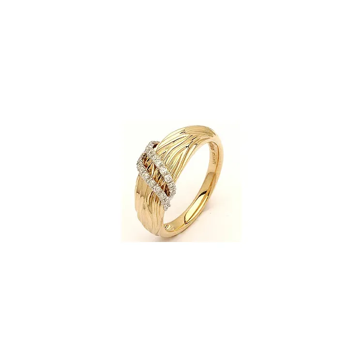 ontwerper  diamant ring in 14 karaat goud-en witgoud 0,13 ct
