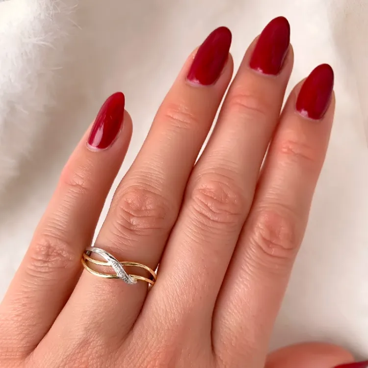 Diamant ring in 14 karaat goud-en witgoud 0,01 ct