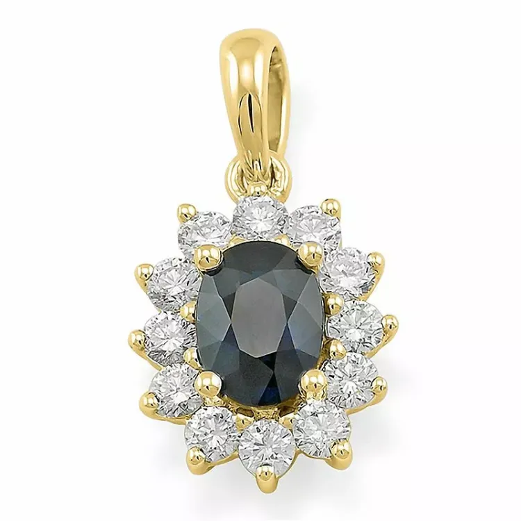 rozethanger in 14 caraat goud 0,55 ct 1,05 ct