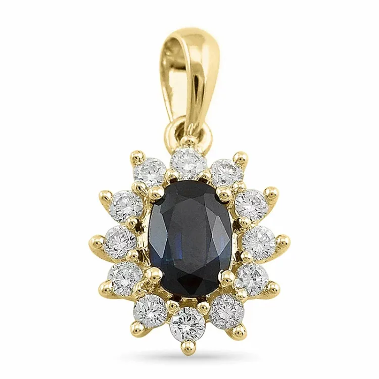 saffier rozethanger in 14 caraat goud 0,26 ct 0,65 ct