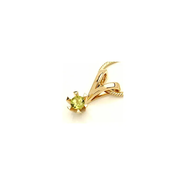 peridoot hanger in 14 caraat goud 0,30 ct