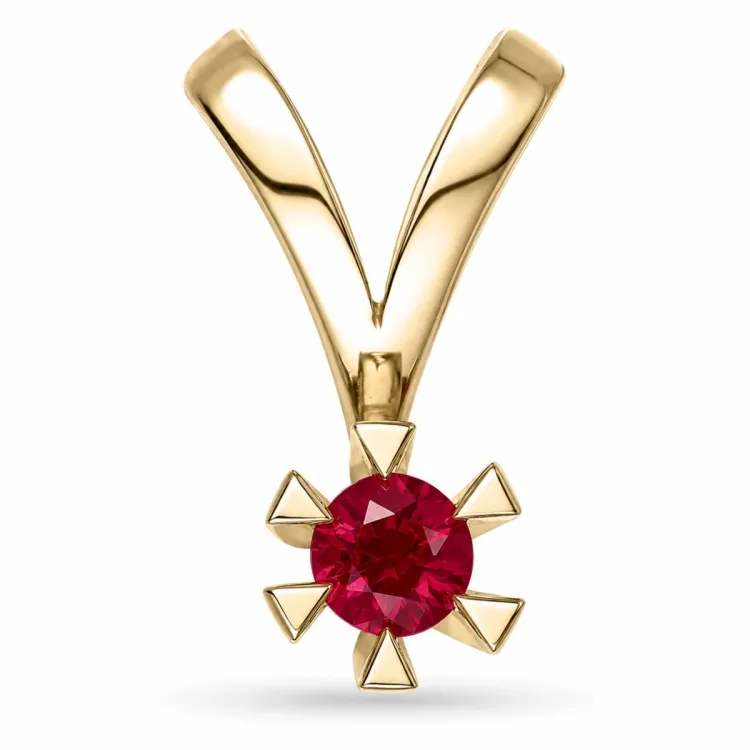 echt robijn hanger in 14 caraat goud 0,30 ct