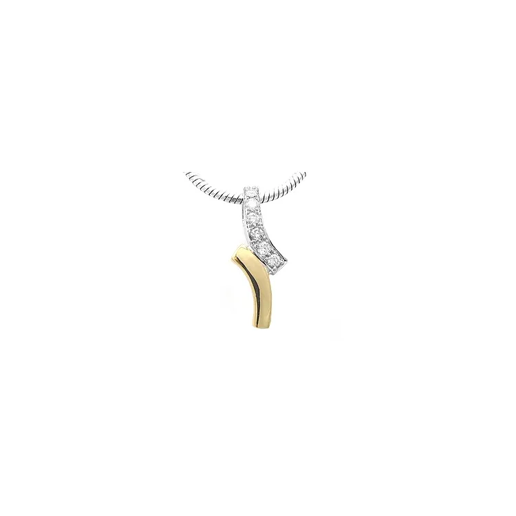 diamant hanger in 14 caraat goud-en witgoud 0,13 ct