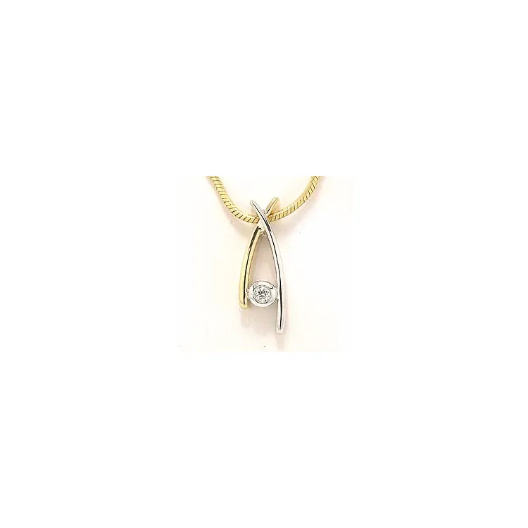 Hanger in 14 caraat goud-en witgoud 0,05 ct