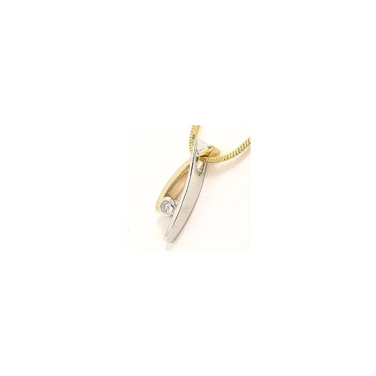 Hanger in 14 caraat goud-en witgoud 0,05 ct