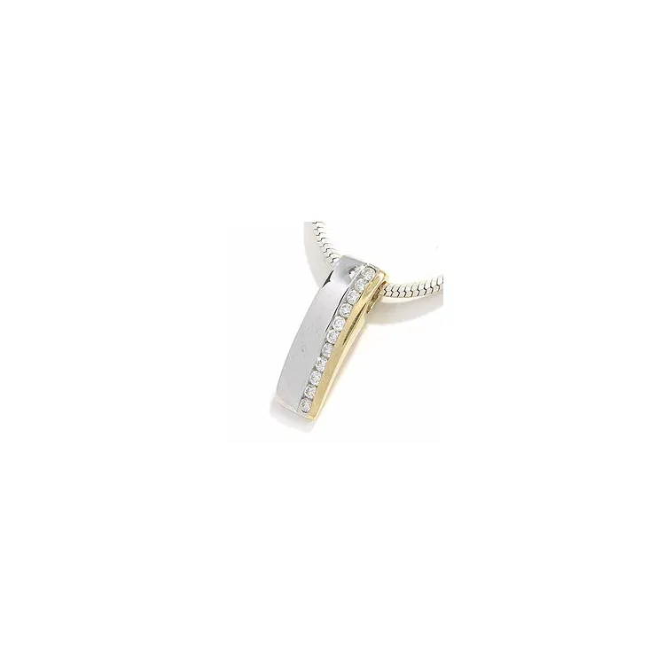 Vierkant hanger in 14 caraat goud-en witgoud 0,15 ct