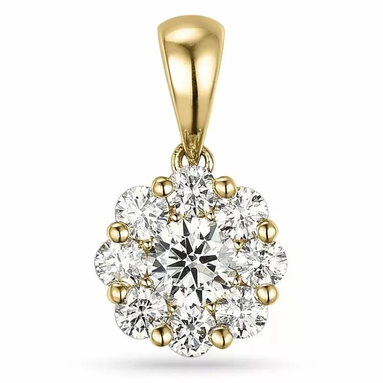 diamant hanger in 14 caraat goud 0,20 ct 0,32 ct