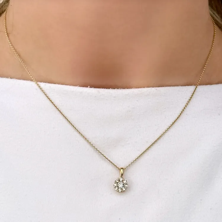 diamant hanger in 14 caraat goud 0,20 ct 0,32 ct