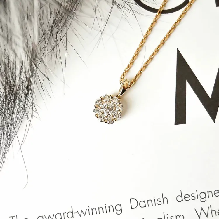 diamant hanger in 14 caraat goud 0,20 ct 0,32 ct