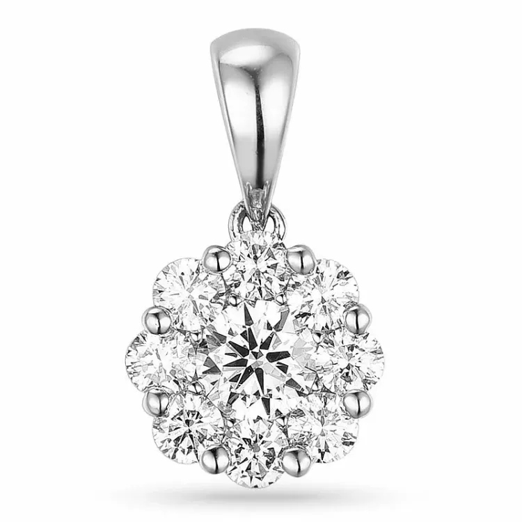 diamant hanger in 14 caraat witgoud 0,20 ct 0,32 ct