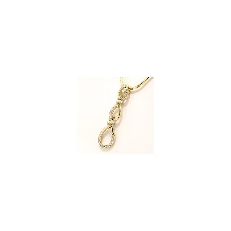 Druppelvormig lang hanger in 14 caraat goud 0,09 ct