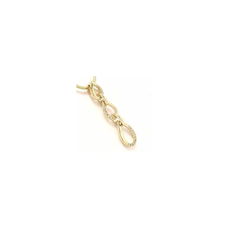 Druppelvormig lang hanger in 14 caraat goud 0,09 ct