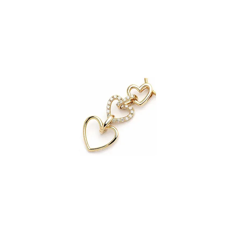 Sieraad diamant hartjes hanger in 14 caraat goud 0,27 ct