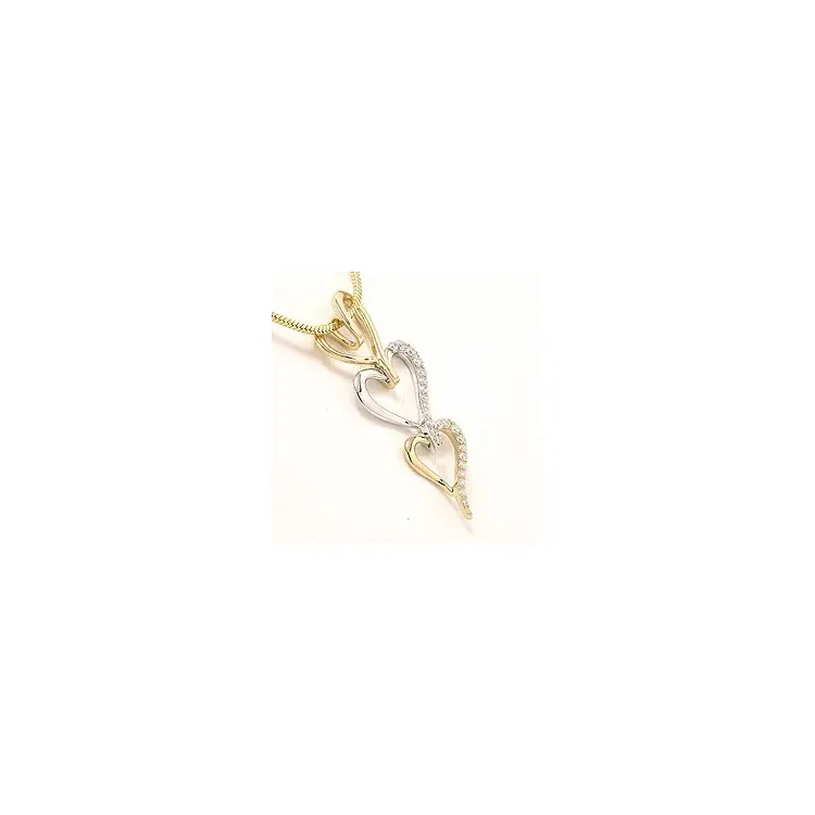 hart hanger in 14 caraat goud-en witgoud 0,26 ct