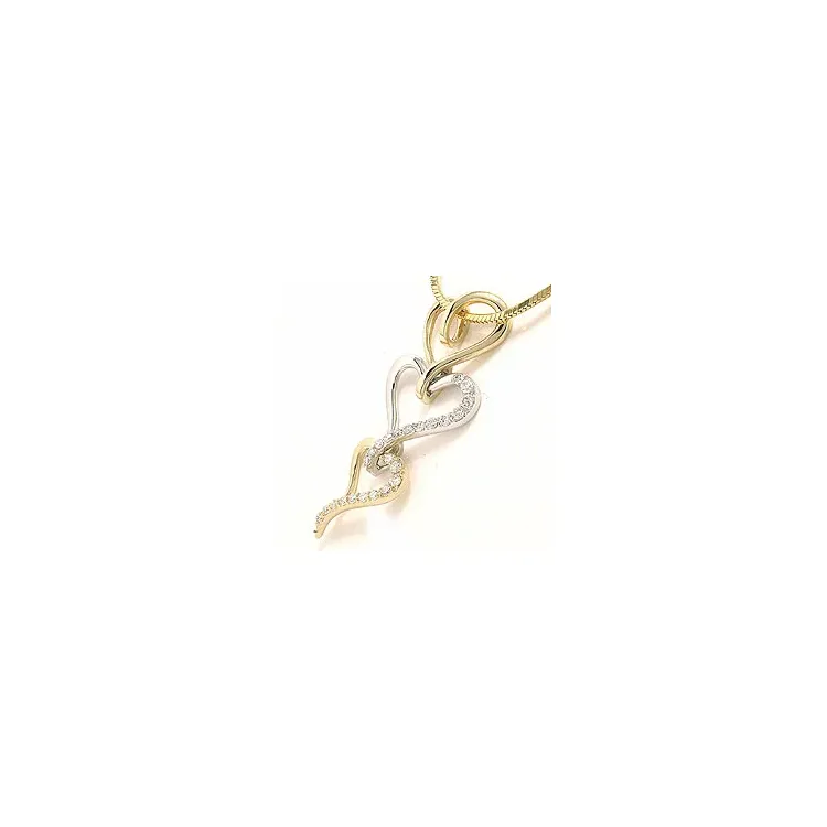 hart hanger in 14 caraat goud-en witgoud 0,26 ct