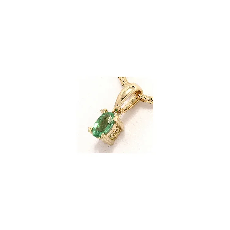 smaragd hanger in 14 caraat goud 0,26 ct