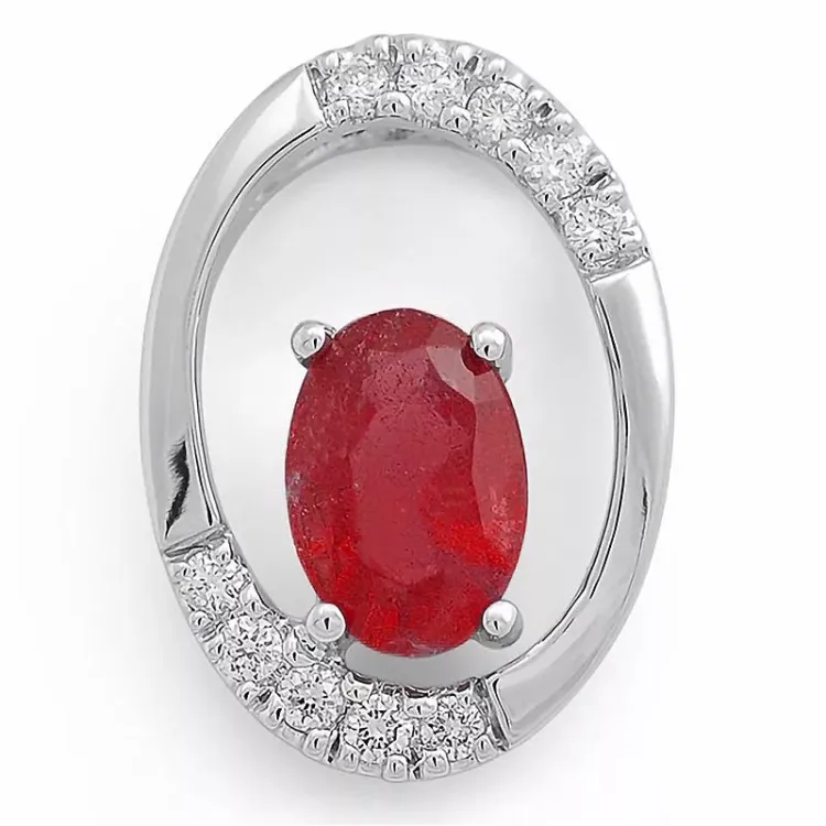 Hanger in 14 caraat witgoud 0,06 ct 0,63 ct