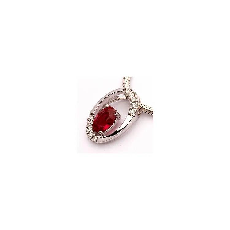 Hanger in 14 caraat witgoud 0,06 ct 0,63 ct