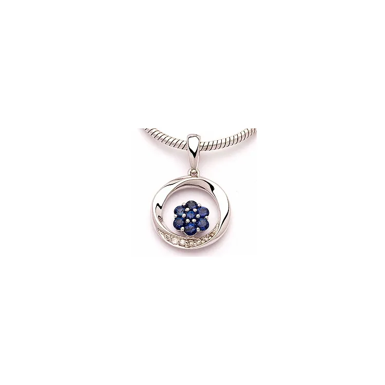 Hanger in 14 caraat witgoud 0,04 ct