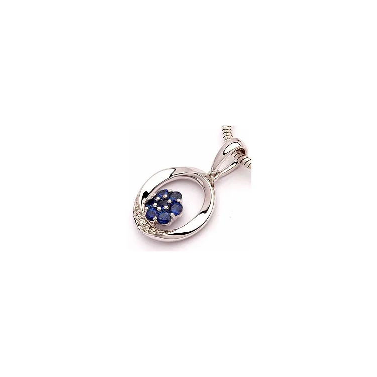 Hanger in 14 caraat witgoud 0,04 ct