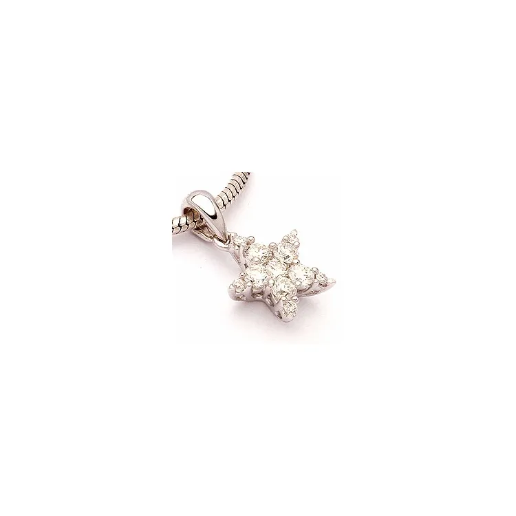 diamant hanger in 14 caraat witgoud 0,33 ct