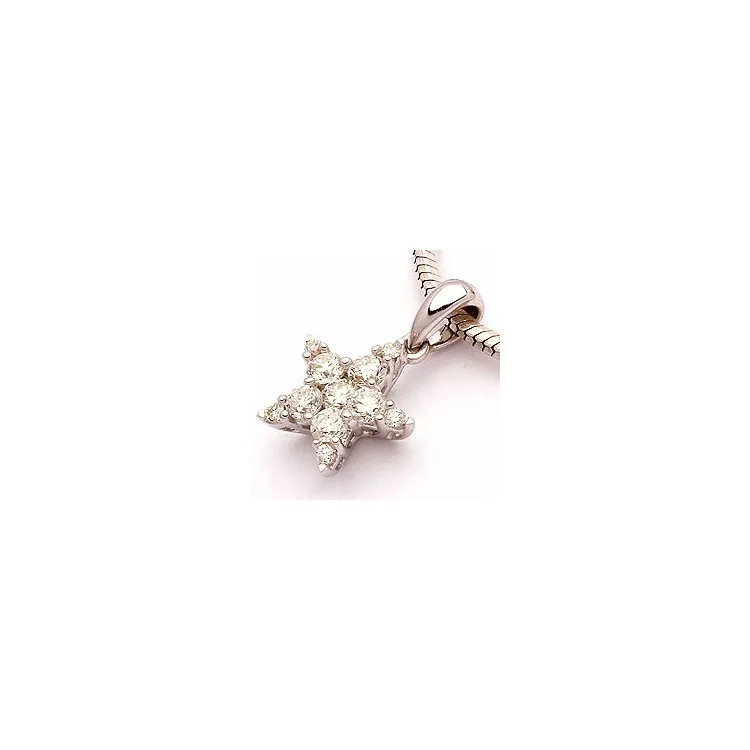 diamant hanger in 14 caraat witgoud 0,33 ct
