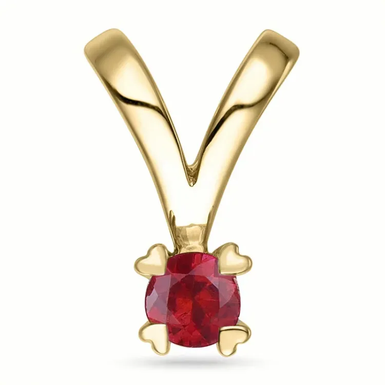 robijn gouden hanger in 14 caraat goud 0,30 ct