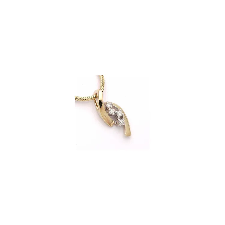 diamanten hanger in 14 caraat goud-en witgoud 0,06 ct