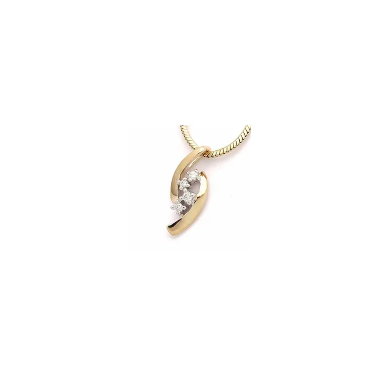 diamanten hanger in 14 caraat goud-en witgoud 0,06 ct
