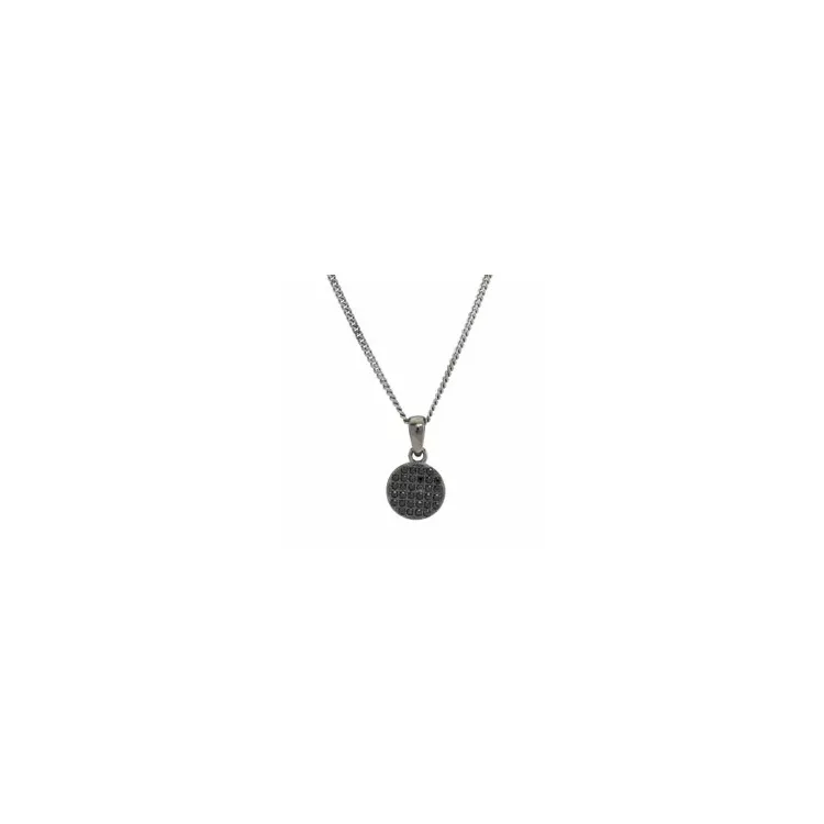 Joanli Nor Snow ketting in zwart gerhodineerd zilver zwart zirkoon