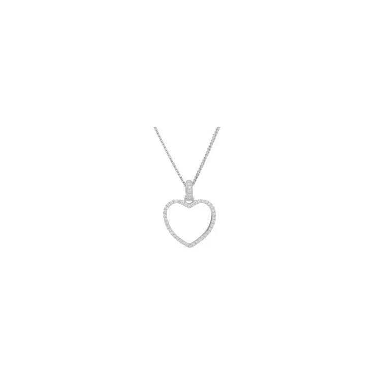 Joanli Nor Winter hart ketting in gerodineerd zilver witte zirkoon