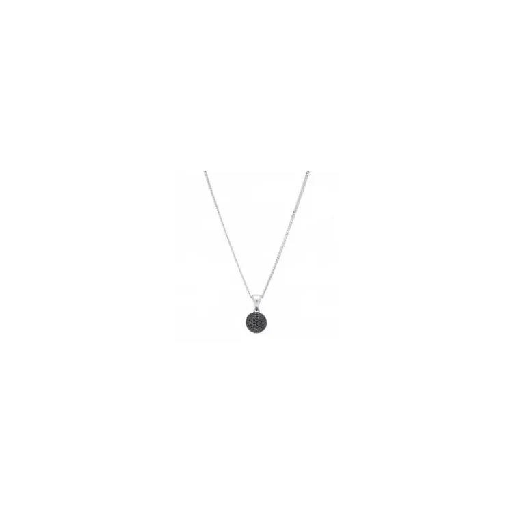 Joanli Nor Polar ketting met hanger in gerodineerd zilver zwart zirkoon
