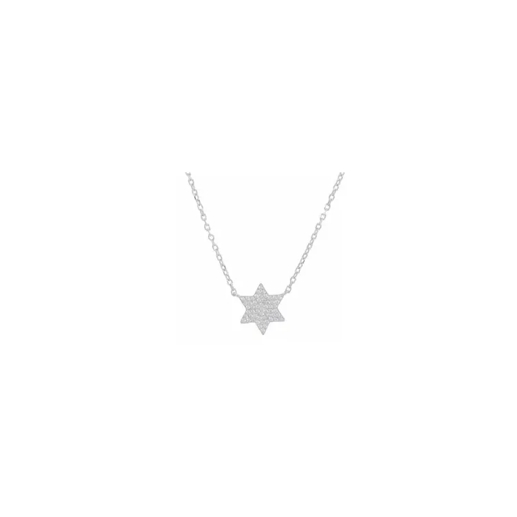 Joanli Nor Blizzard ster ketting in gerodineerd zilver witte zirkoon