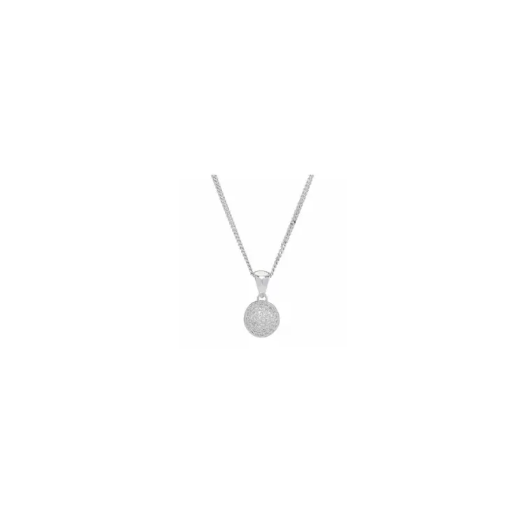 Joanli Nor Polar hanger met ketting in gerodineerd zilver witte zirkoon