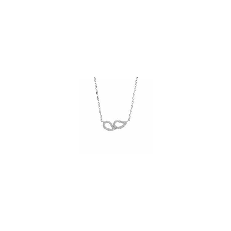 Joanli Nor Blizzard hanger met ketting in gerodineerd zilver witte zirkoon