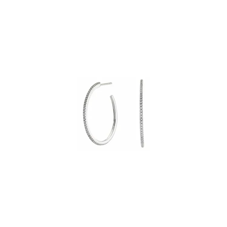 28 mm joanli nor creool in zilver witte zirkoon