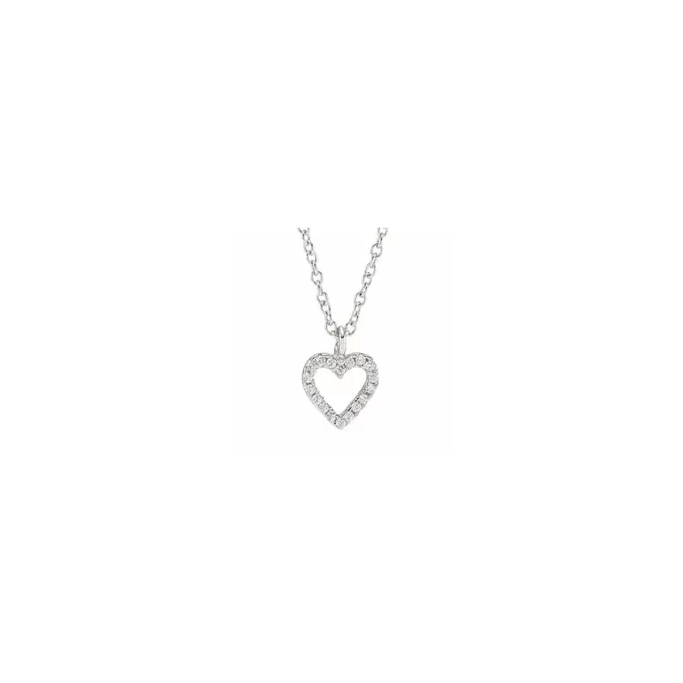 Joanli Nor hart hanger met ketting in zilver witte zirkoon