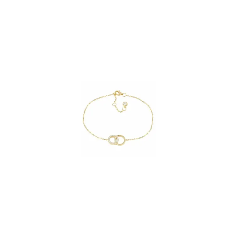 Joanli Nor cirkel armband in verguld sterlingzilver witte zirkoon