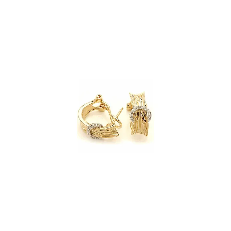 diamant oorbellen in 14 karaat goud en witgoud met diamant