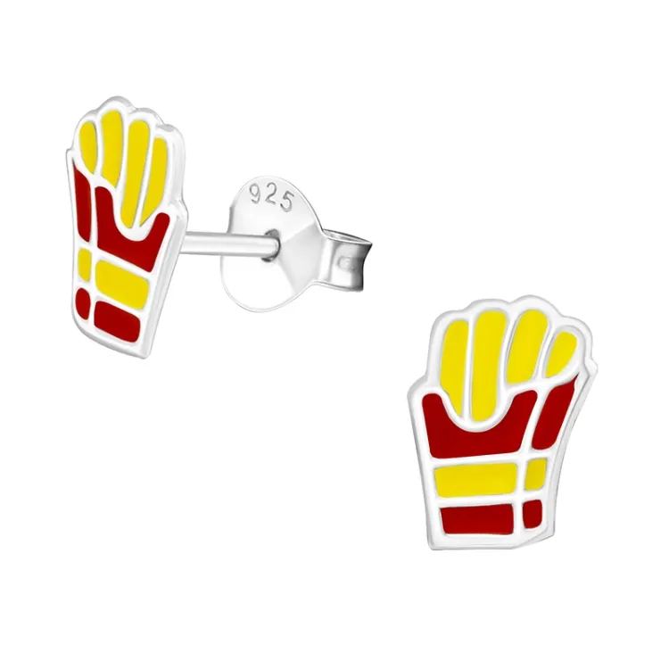 frietjes oorbellen in zilver - Little Ones
